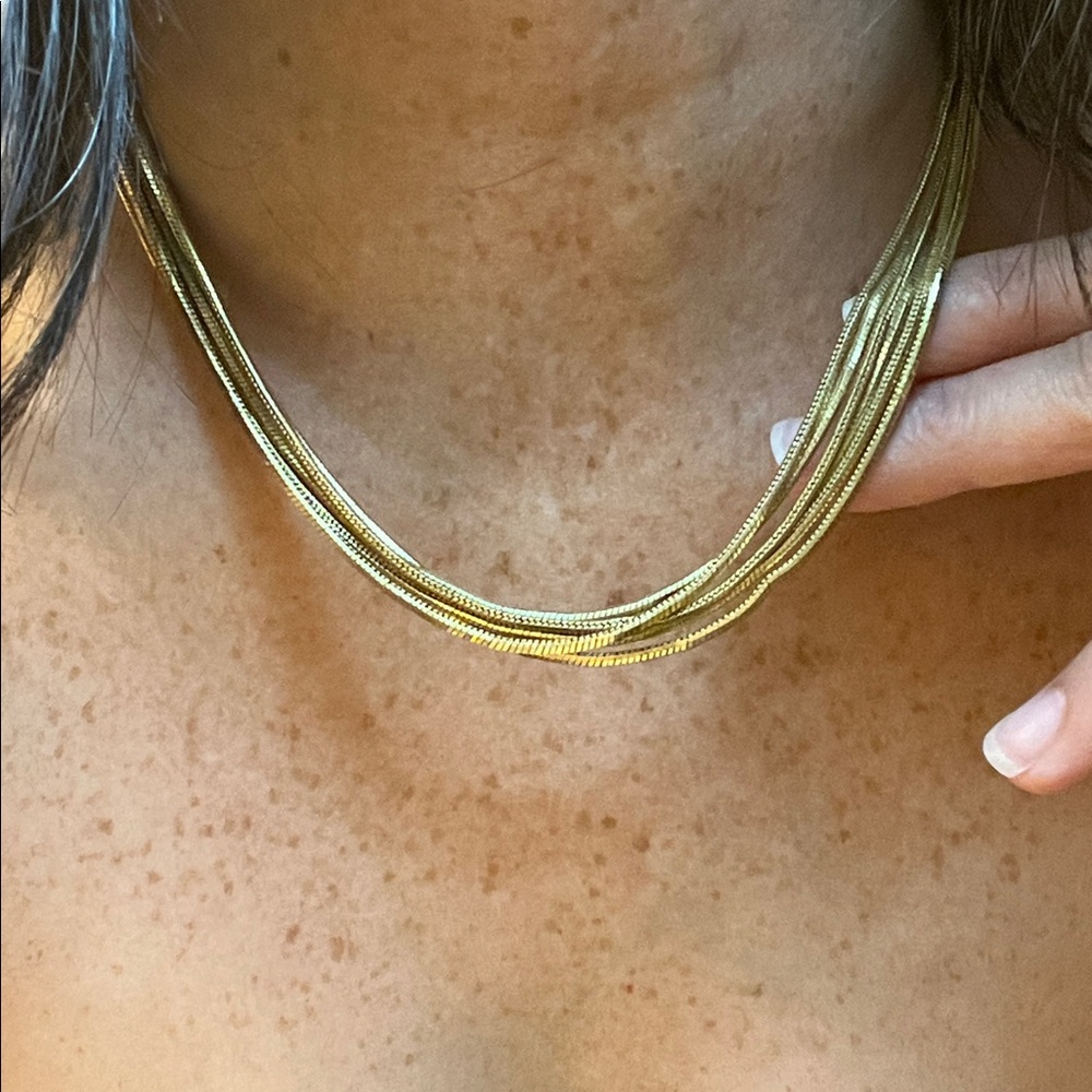 Authentic Vintage GIVENCHY Gold Multi-Chain Collar Necklace - Picture 16 of 17